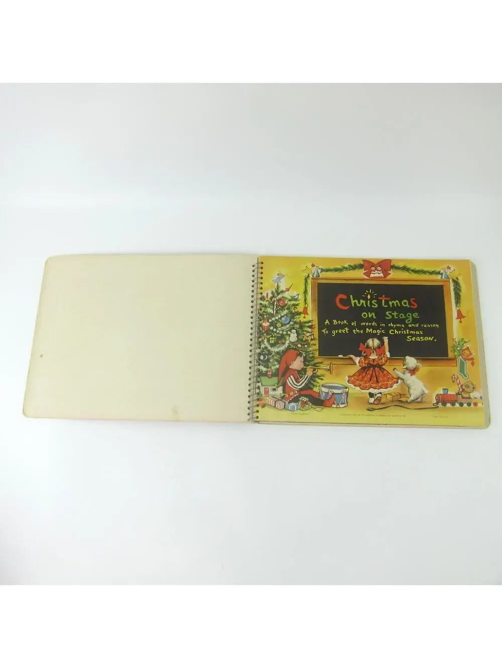 Vintage Christmas on Stage Pop Up Book Charlot Byi Children's Spiral Bound 1950